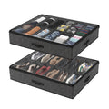 Artiss Under Bed Shoe Storage Containers X2 Box Organiser 12 Pairs Fabric Grey