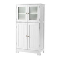 Bathroom Storage Cabinet Tempered Glass Doors Adjustable Shelf Furniture Home