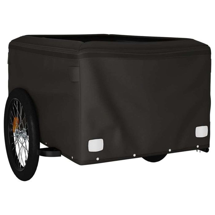 Bike Trailer Cargo Cart Black Yellow Iron 45kg Bicycle Hauler Foldable Tow