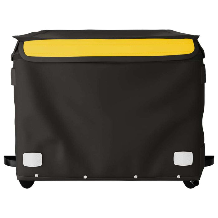 Bike Trailer Cargo Cart Black Yellow Iron 45kg Bicycle Hauler Foldable Tow