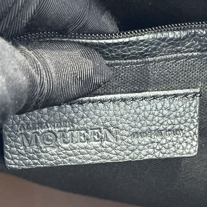 Alexander McQueen Black Leather Skull Padlock Tote Bag