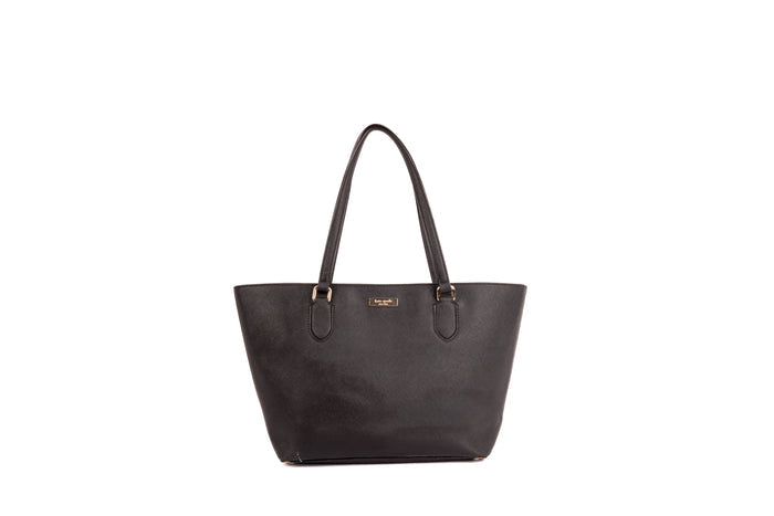 Black Leather Zip Tote