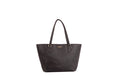 Black Leather Zip Tote
