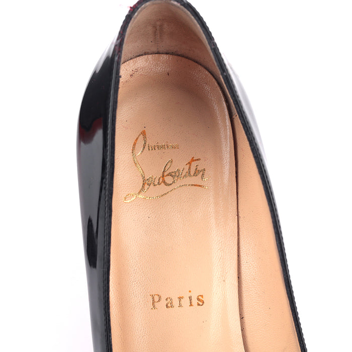 Christian Louboutin Black Patent Leather Simple Pumps Size 38.5