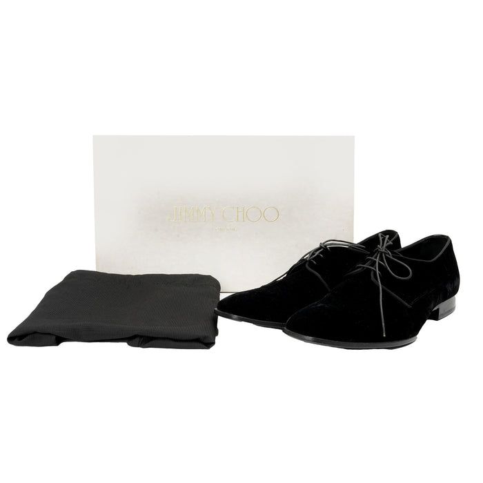 Black Velvet Lace up Shoes