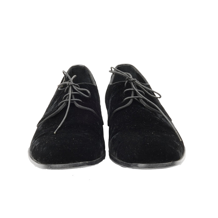 Black Velvet Lace up Shoes