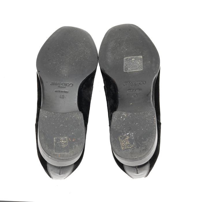 Black Velvet Lace up Shoes