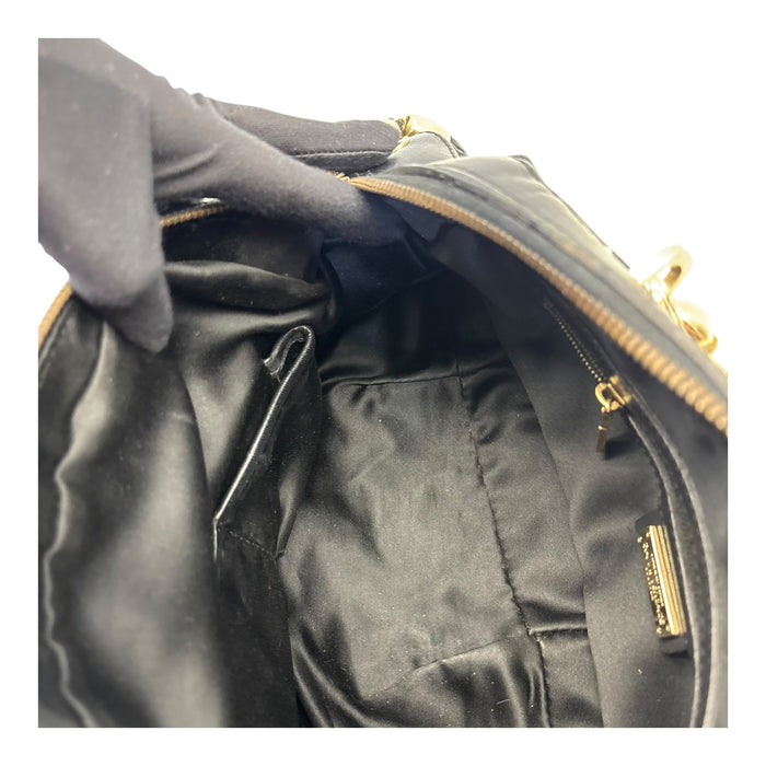 Versace Black/Gold Quilted Leather Satchel
