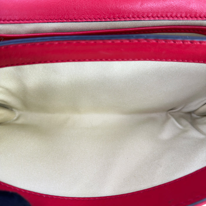Valentino Bow Chain Clutch Red Lambskin