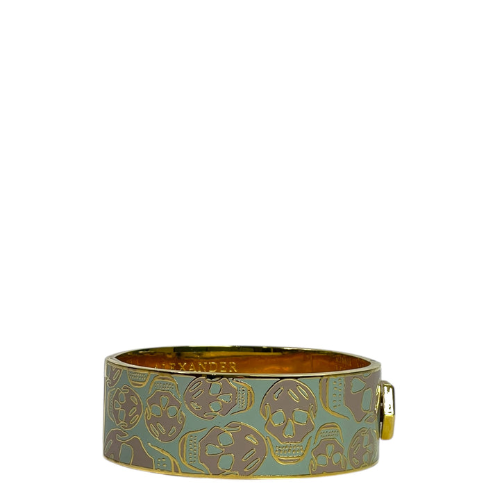 Alexander McQueen Bracelet Enamel Skull Hinged Cuff