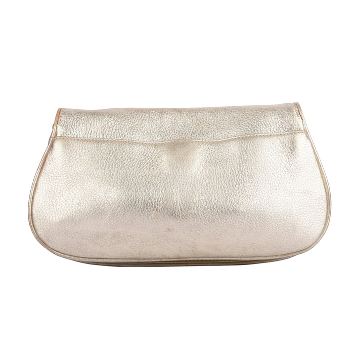 Britten Metallic Gold Leather Clutch