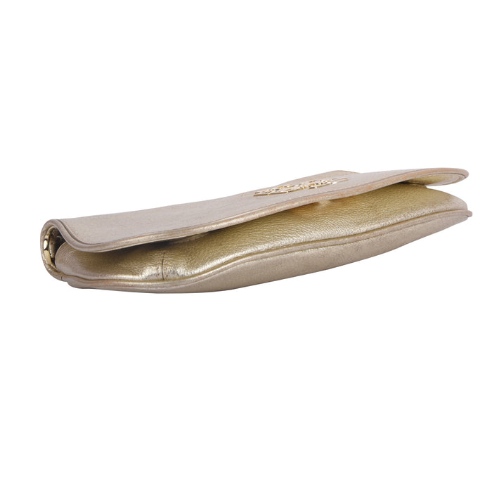 Britten Metallic Gold Leather Clutch