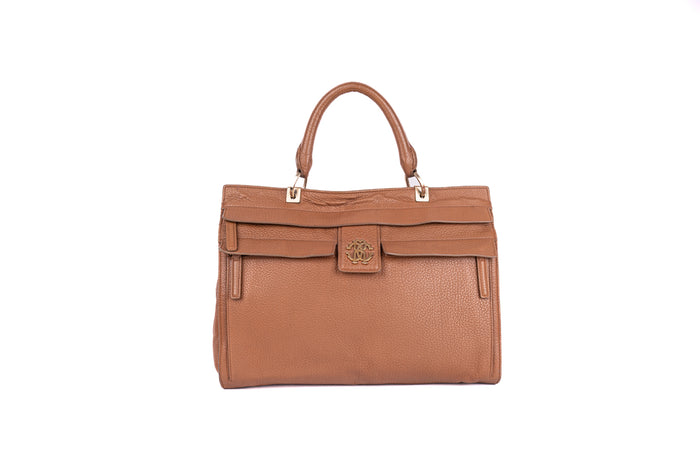 Brown Leather Top Handle Satchel Bag