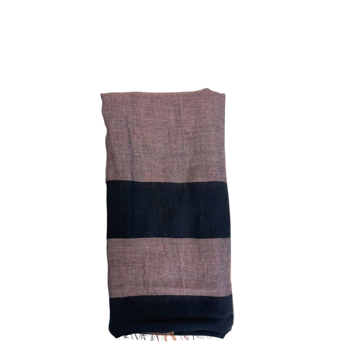 Burberry Gauze Fringed Edge Scarf Black/Pink Nova Check