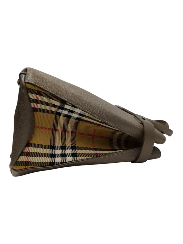 Burberry Plaid Leather Banner Handle Bag
