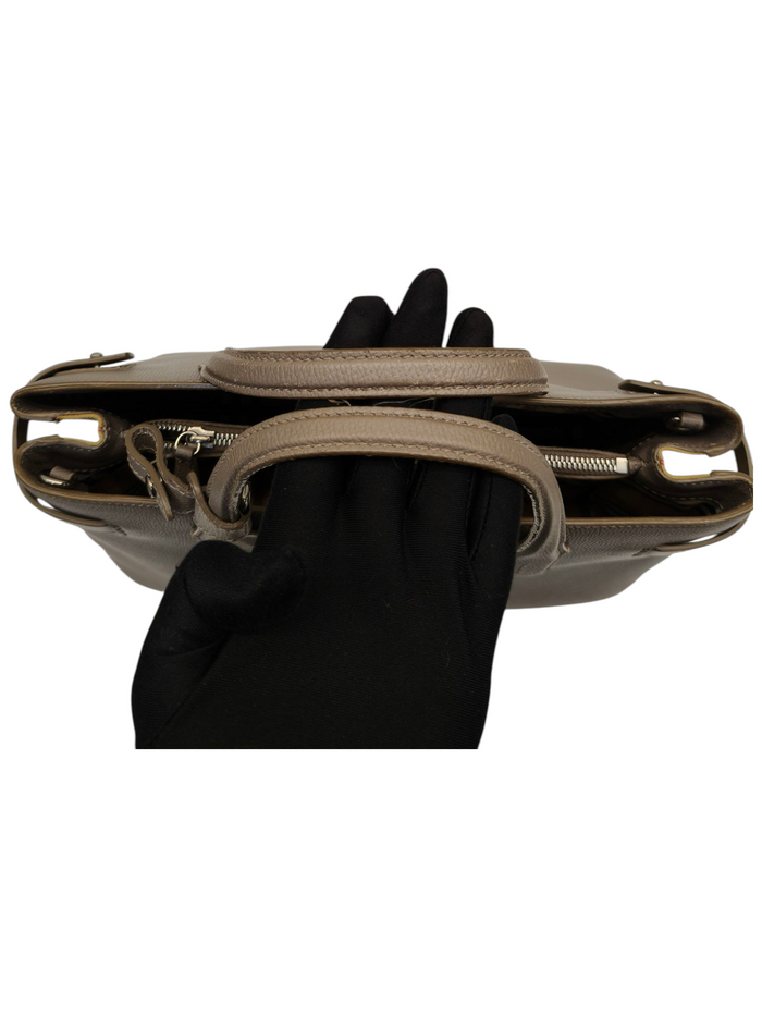 Burberry Plaid Leather Banner Handle Bag