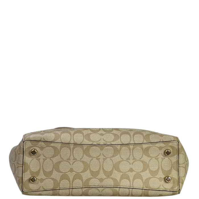 Coach Cammie Chain Tote Beige Signature Canvas