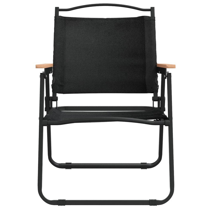 Camping Chairs 2pcs Oxford Fabric Steel Frame Foldable Outdoor 54x55x78cm Black