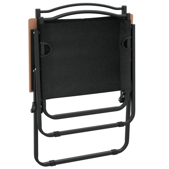 Camping Chairs 2pcs Oxford Fabric Steel Frame Foldable Outdoor 54x55x78cm Black