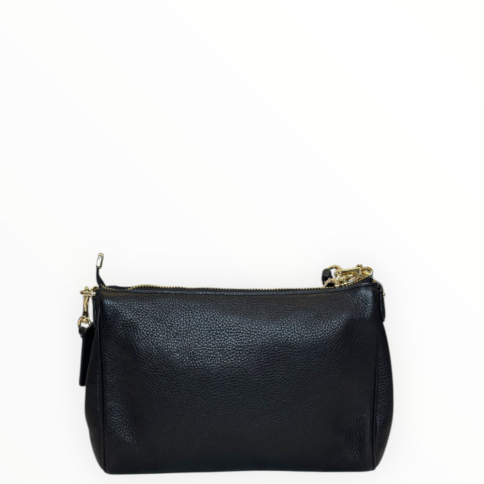 Coach Carrie Crossbody Bag Black Pebbled Leather