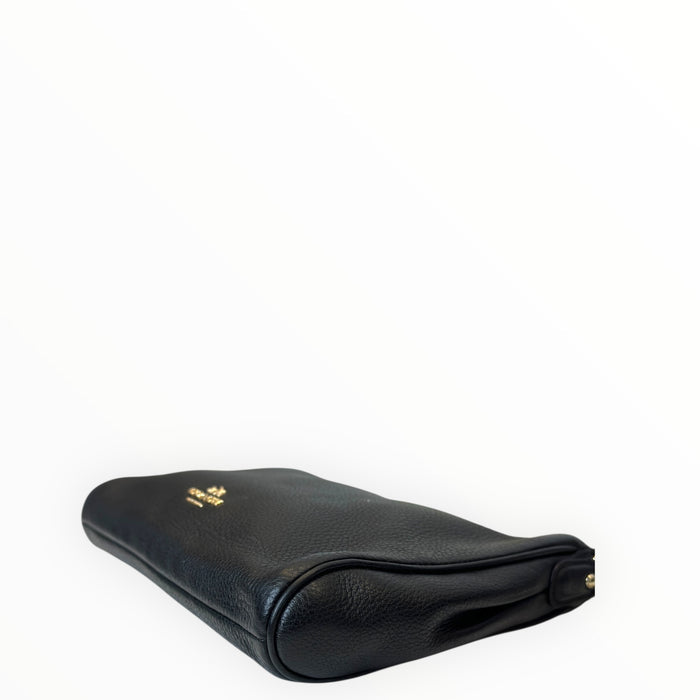 Coach Carrie Crossbody Bag Black Pebbled Leather