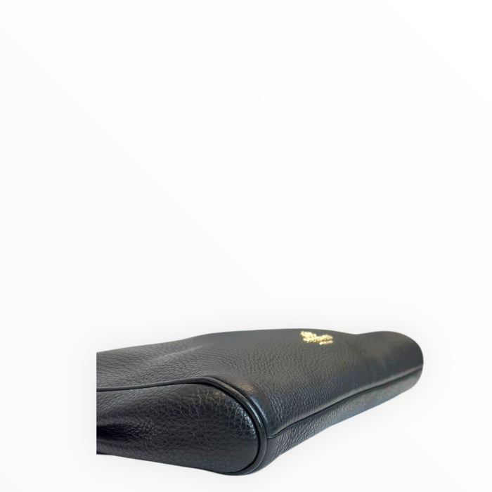 Coach Carrie Crossbody Bag Black Pebbled Leather