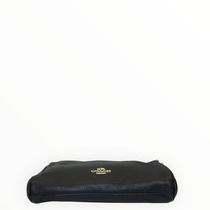 Coach Carrie Crossbody Bag Black Pebbled Leather