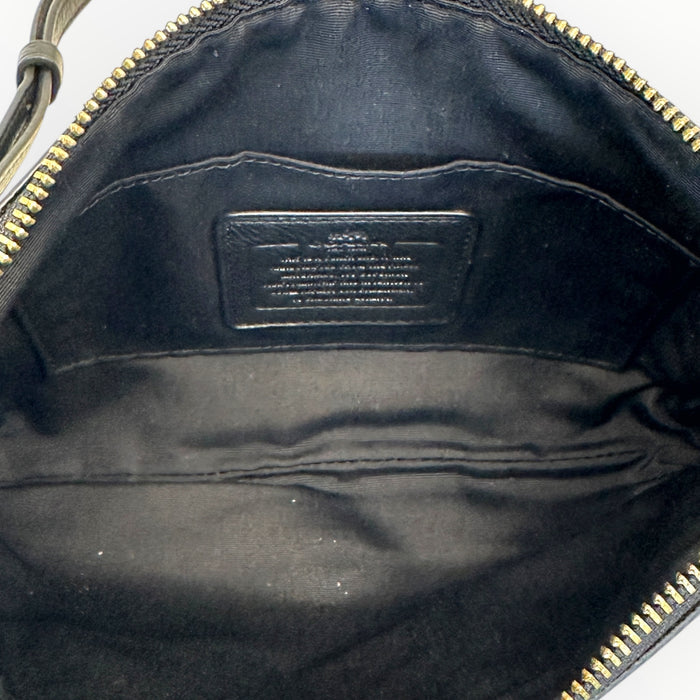 Coach Carrie Crossbody Bag Black Pebbled Leather