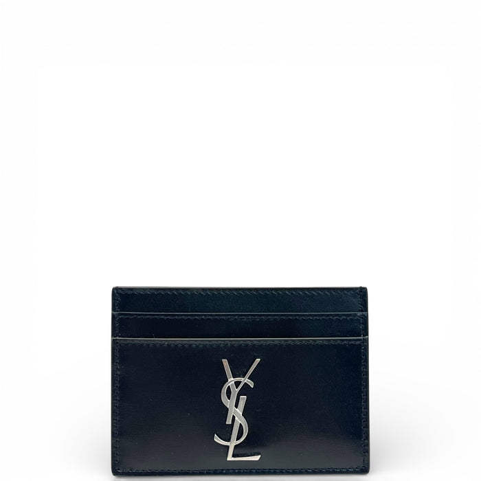 Saint Laurent Cassandre Card Case Black Smooth Leather