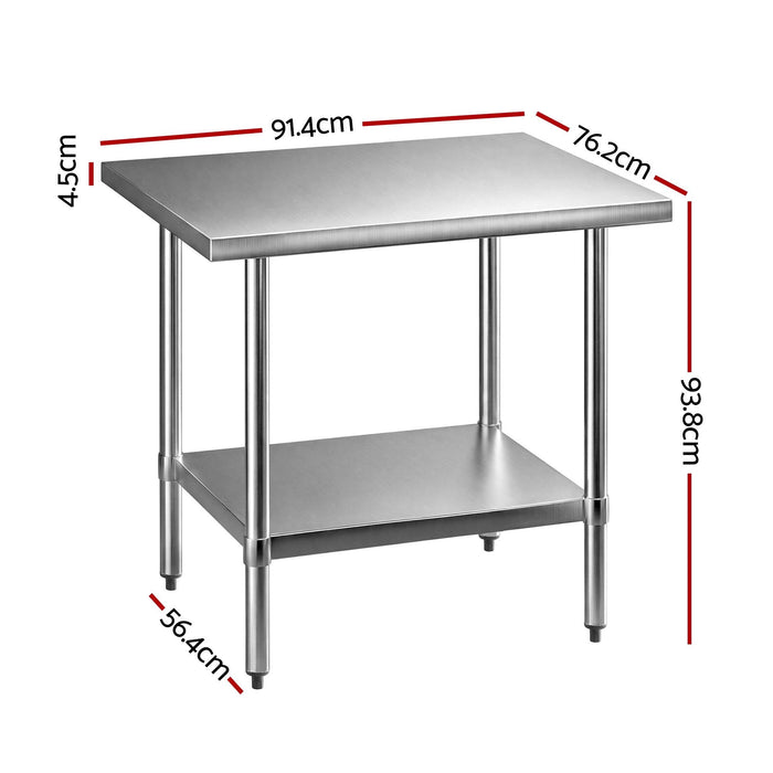 Cefito 914x762mm Stainless Steel Kitchen Bench