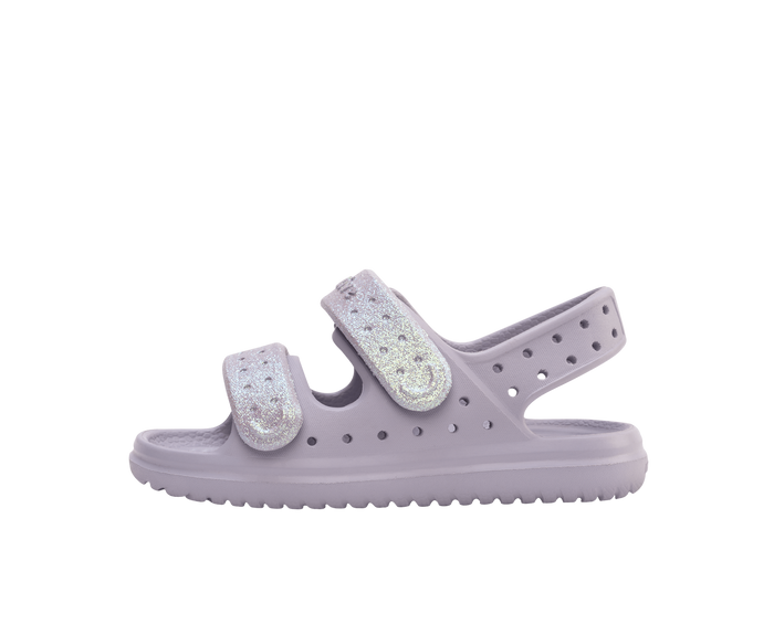 Side view of a Native Shoes Kids Chase Bio-Bling Kids Footwear in Future Purple Bling / Future Purple