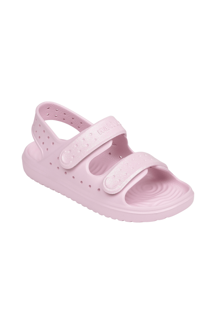 Bottom view of a Native Shoes Kids Chase Bio-Bling Kids | Barely Pink Bling / Barely Pink Footwear in Barely Pink Bling / Barely Pink