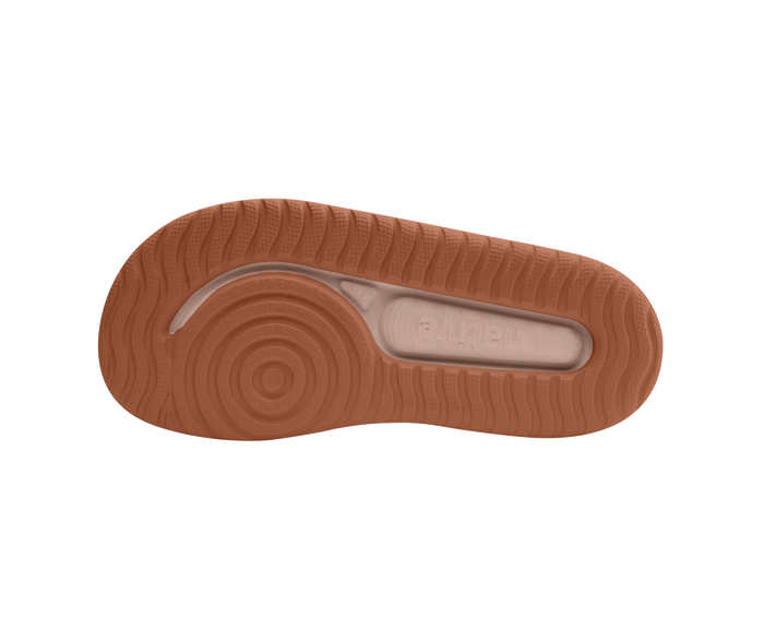 Bottom view of a Native Shoes Kids Chase Kids | Chameleon Pink / Sierra Brown Footwear in Chameleon Pink / Sierra Brown