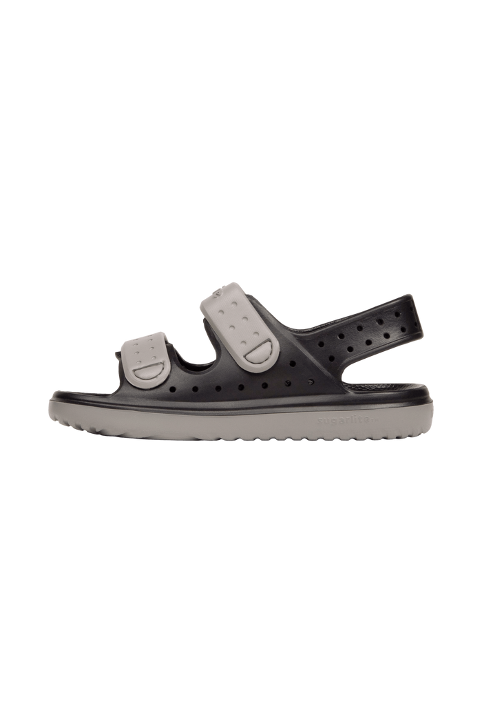 Angled view of a Native Shoes Kids Chase Kids | Jiffy Black / Satellite Grey Footwear in Jiffy Black / Satellite Grey