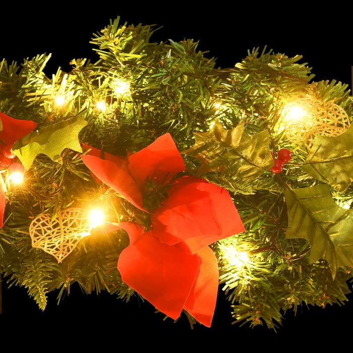 Christmas Arch with LED Lights Green 90 cm PVC