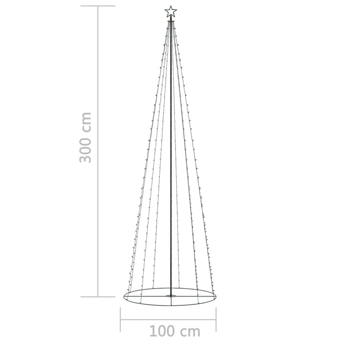 Christmas Cone Tree 100x300cm 330 LED Lights Indoor Outdoor Xmas Decor White