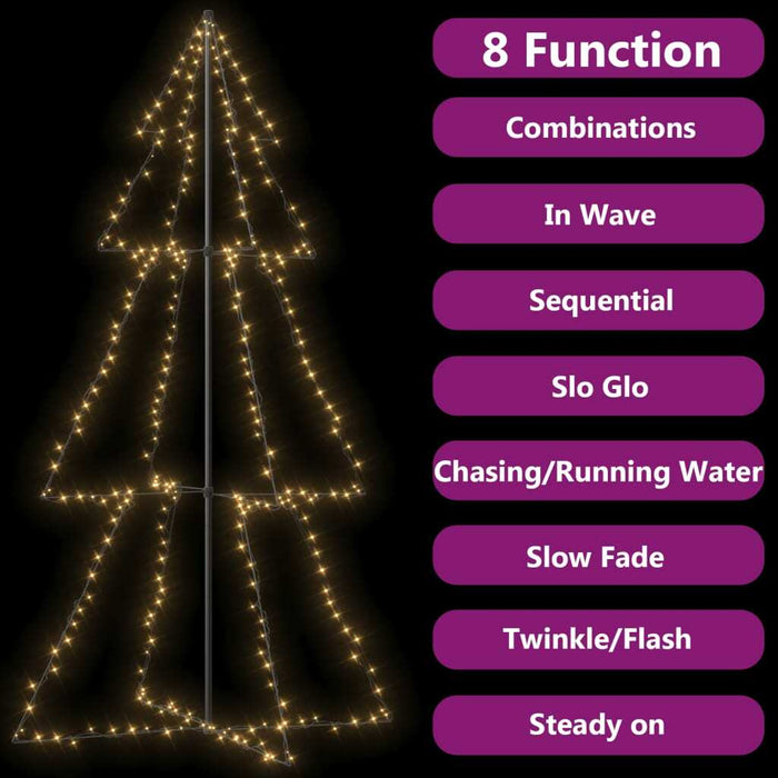 Christmas Cone Tree 120x220cm 300 LED Lights Indoor Outdoor Xmas Decor