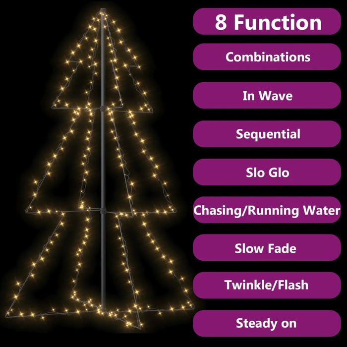 Christmas Cone Tree 200 LEDs Indoor and Outdoor 98x150 cm