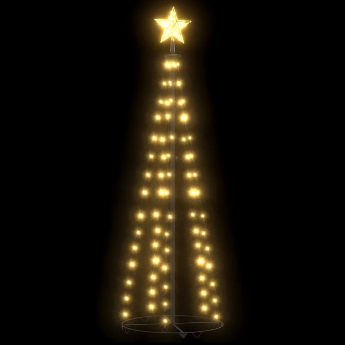 Christmas Cone Tree 50x120cm 70 LED Lights Indoor Outdoor Xmas Decor White