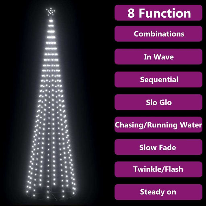 Christmas Cone Tree Cold White 400 LEDs Decoration 100x360 cm