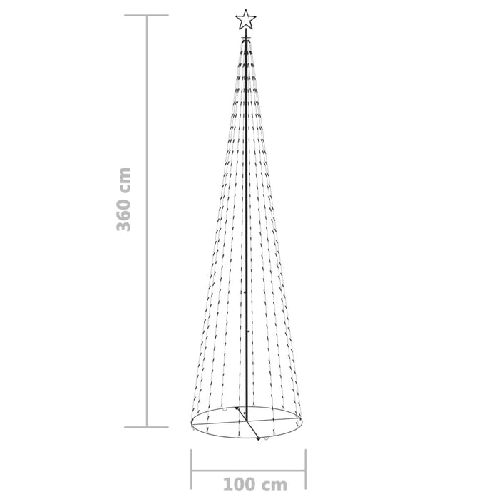 Christmas Cone Tree Cold White 400 LEDs Decoration 100x360 cm