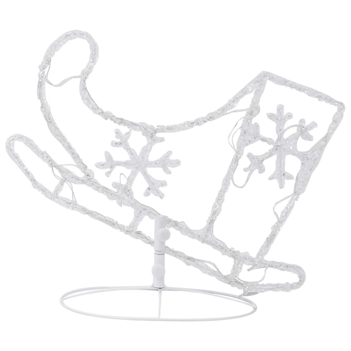 Christmas Flying Reindeer Sleigh Acrylic LED 72 Lights 260x21x87cm Warm White