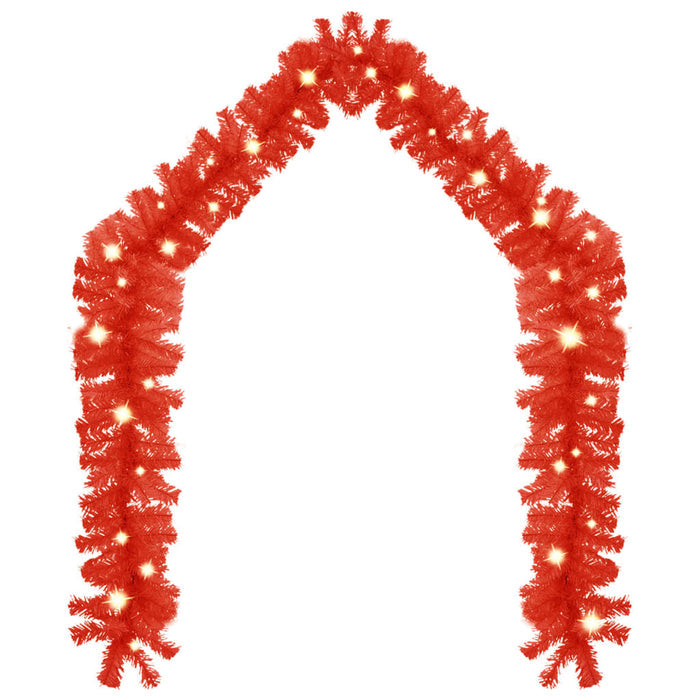 Christmas Garland with LED Lights Red Low Power 5m