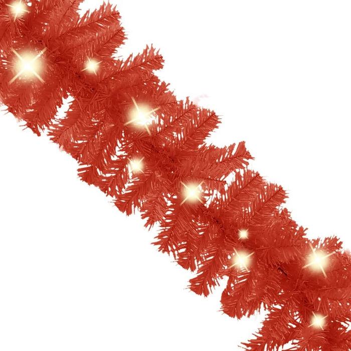 Christmas Garland with LED Lights Red Low Power 5m