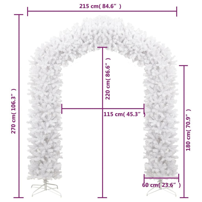 Christmas Tree Arch White Steel Stand PVC 270cm