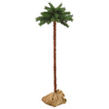Christmas Tree with LEDs Palm Tree Linen Fabric Base 150cm