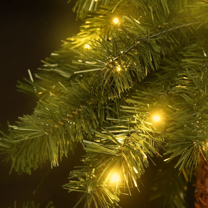 Christmas Tree with LEDs Palm Tree Linen Fabric Base 150cm