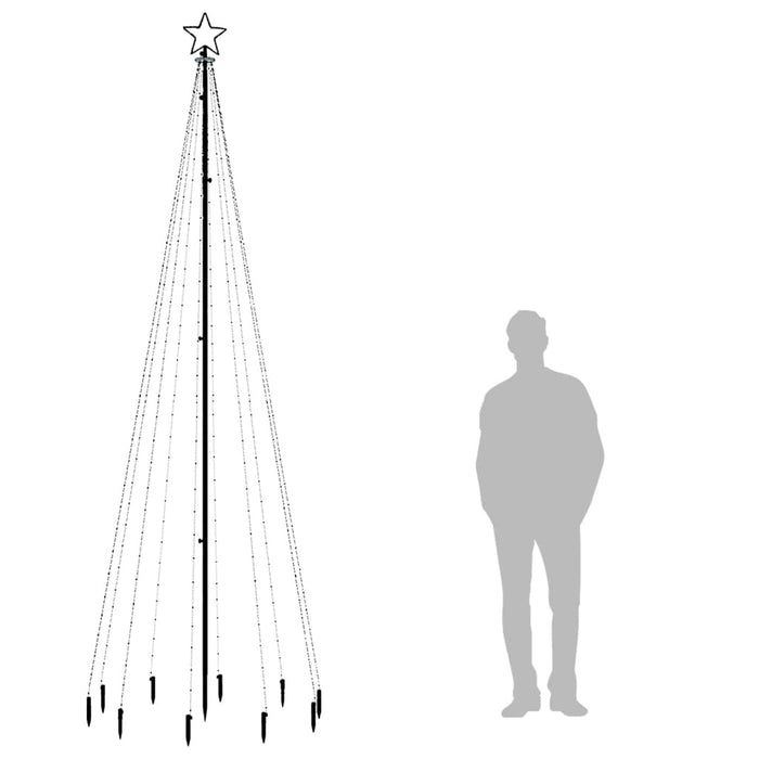 Christmas Tree with Spike Cold White 310 LEDs 8 Effects Compact 300cm
