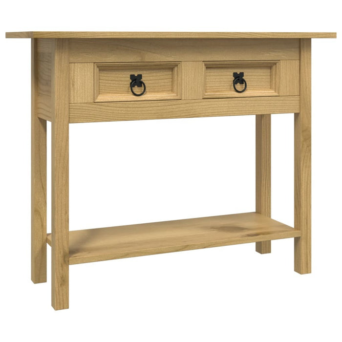 Console Table Corona Mexican Pine 93x34.5x73cm 2 Drawers 1 Shelf Brown