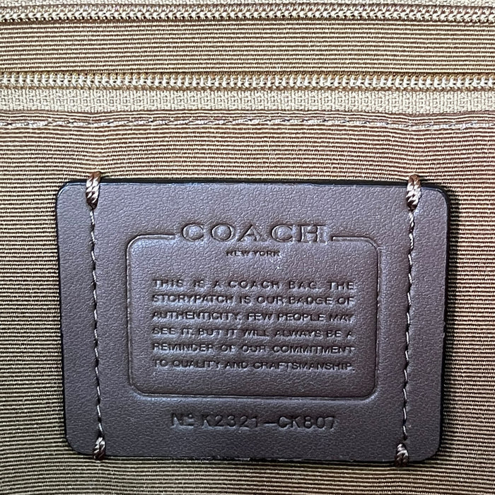 Coach Court Backpack Beige Leather